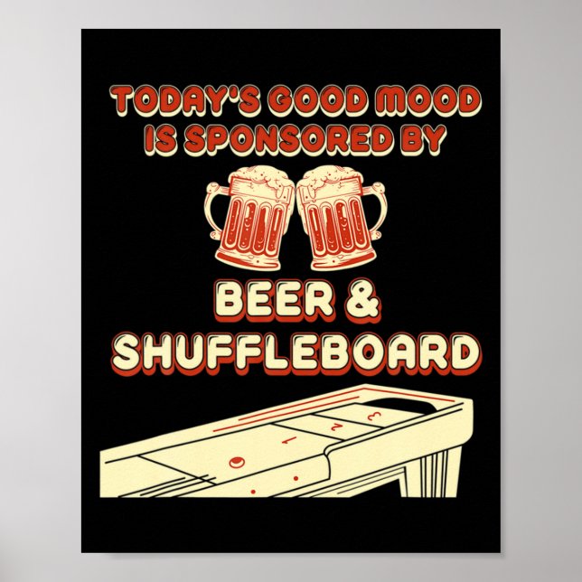 Poster Shuffleboard Player Beer  (Devant)