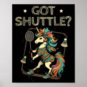 Poster Shuttle Badminton Player Shuttle Racket