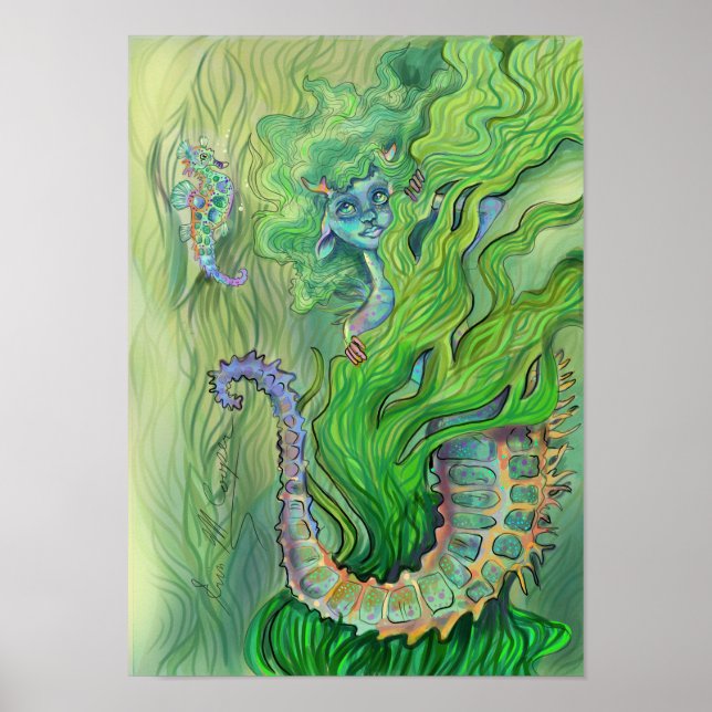 Poster Shy Seahorse Mermaid (Devant)