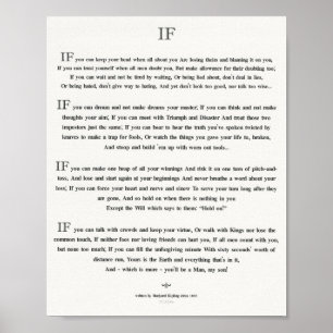 Poster SI citation par Rudyard Kipling 1895 sur la toile