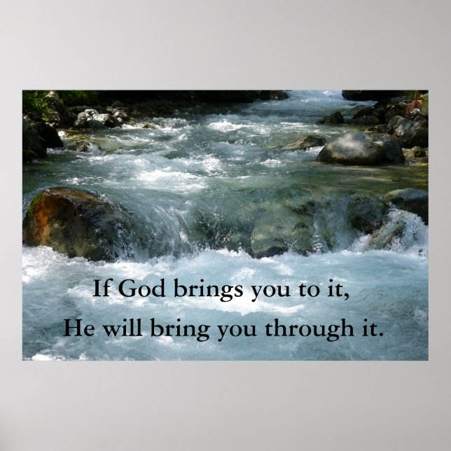 Poster Si Dieu vous amène à lui Citer avec la rivière (Devant)