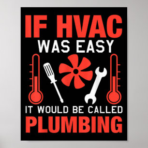 Poster Si Hvac Était Facile Drôle Technicien Conception D