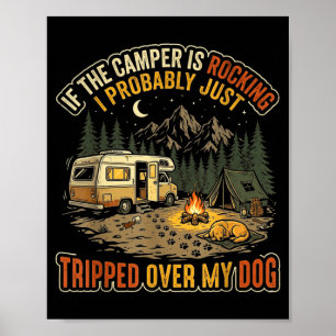 Poster Si la caravane tangue drôle de camping pour chiens