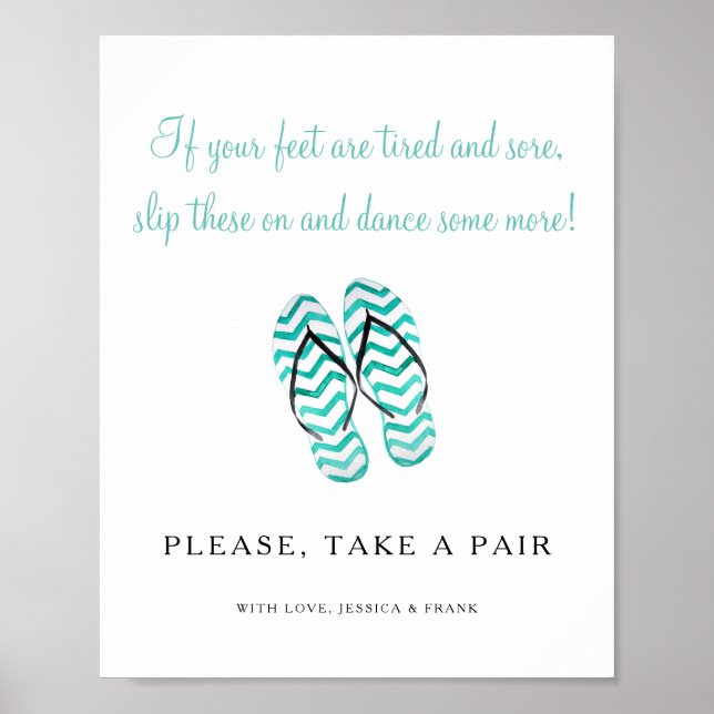 Poster Si Les Pieds Fatigués Et Le Mal Prendre Flip Flops (Devant)