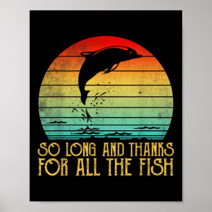 Poster Si Long Et Merci Pour Tous Les Poissons Vintage 