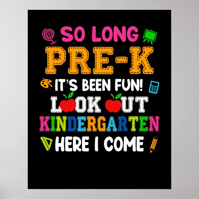 Poster Si Longtemps Pré-k, C'Est Été Amusant Regardez La  (Devant)