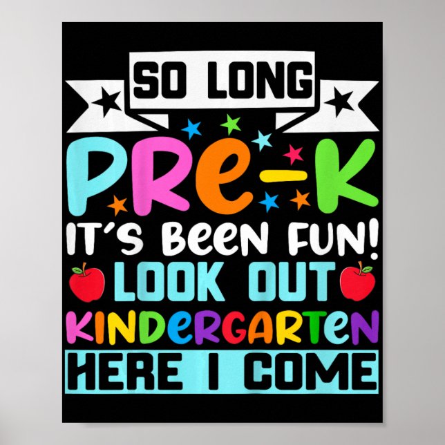 Poster Si longtemps Pré K maternelle ici Graduate Dernier (Devant)