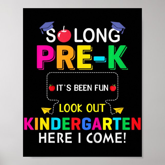 Poster Si longtemps Pré K maternelle ici Graduate Dernier (Devant)