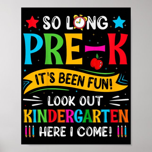 Poster Si longtemps Pré K maternelle ici Graduate Dernier (Devant)