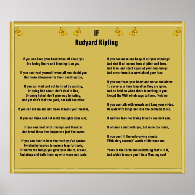 Poster Si par Rudyard Kipling (Devant)