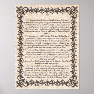 Poster SI poème de inspiration pour des jeunes femmes et