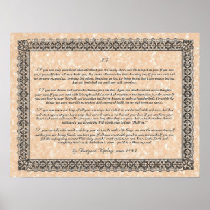 Poster SI poème de inspiration pour des jeunes hommes par