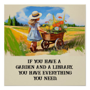 Poster Si vous avez un jardin et une bibliothèque