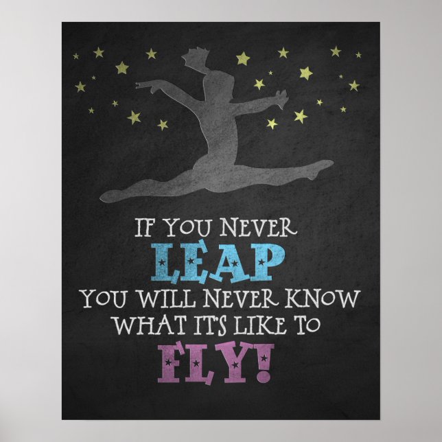Poster Si vous ne sautez jamais - Citation Gymnastique In (Devant)
