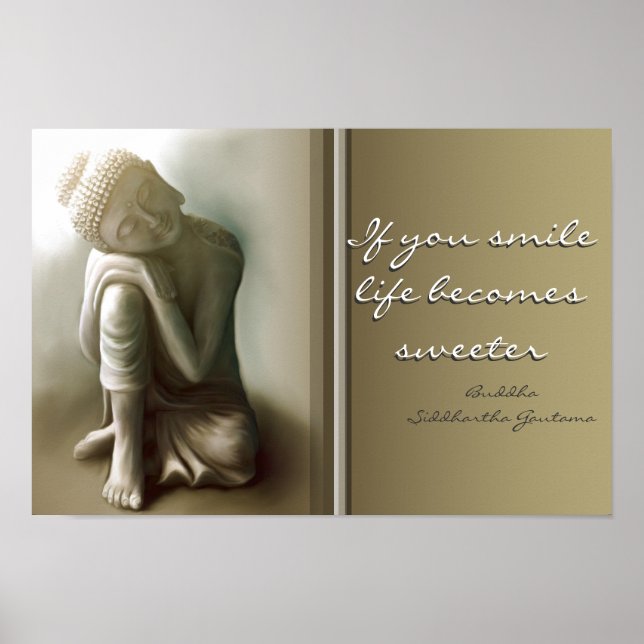 Poster Si vous souriez...Poster de citation Bouddha (Devant)