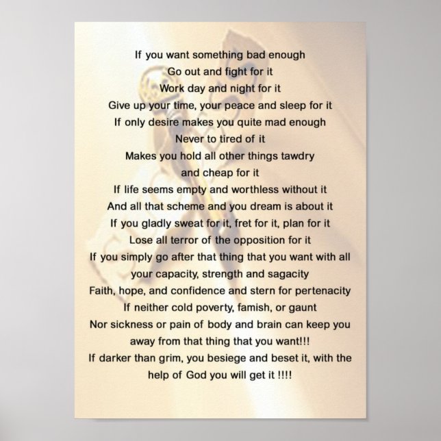 Poster Si vous voulez quelque chose de mauvais - Motivati (Devant)