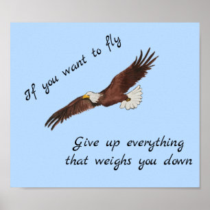 Poster Si vous voulez voler Eagle Citation Inspirationnel