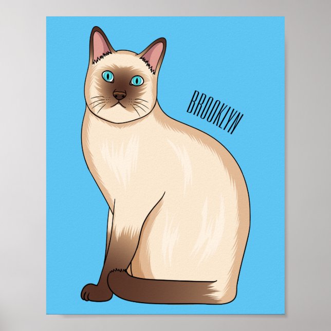 Poster Siamese cat cartoon (Devant)