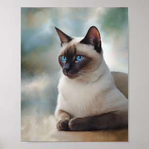 Poster Siamese Chat 749 Art numérique