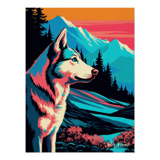 Poster Siberian Husky Dog 003 - Bruno Pokopen