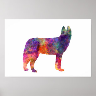 Poster Sibérie Husky 01 en aquarelle