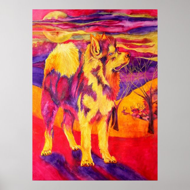 Poster Sibérie Husky Amoureux des animaux toile Imprimer (Devant)
