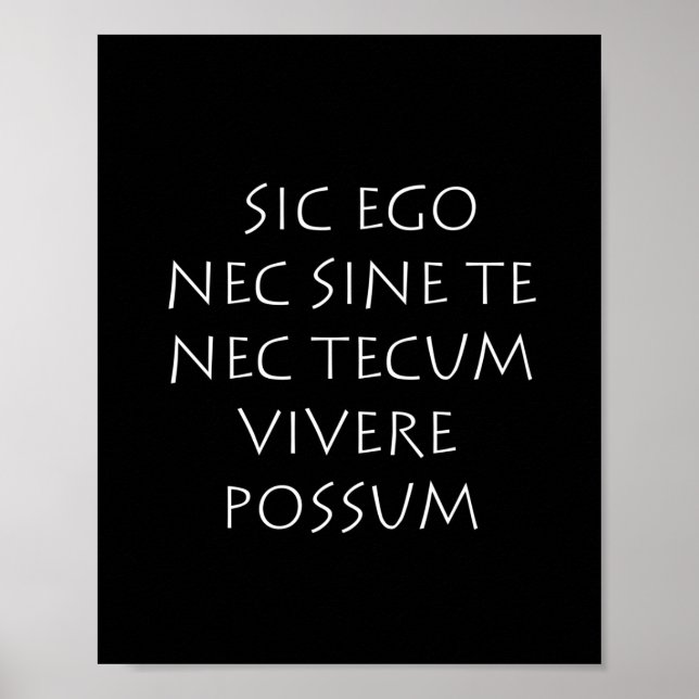 Poster Sic ego nec sine te nec tecum vivere possum (Devant)