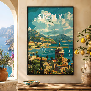 Poster Sicile Italie Voyage Art Vintage