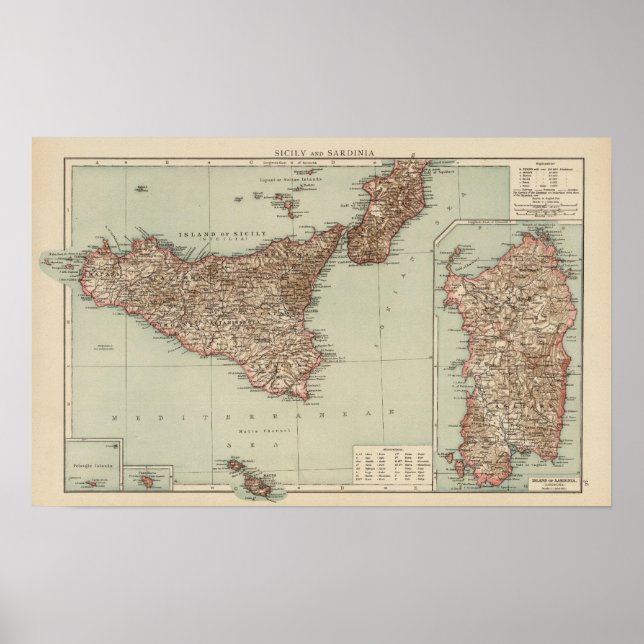 Poster Sicile, Sardaigne (Devant)