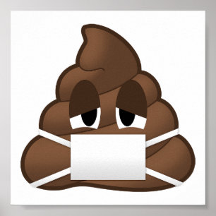 Poster Sick Mask Poop Emoji