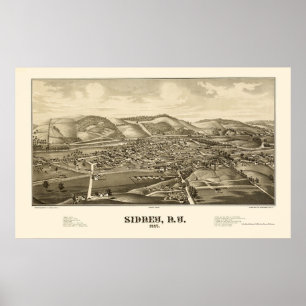 Poster Sidney, carte panoramique de NY - 1887