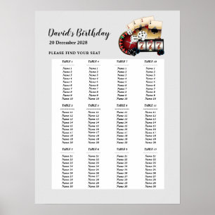 Poster SIÈGE DE FÊTE CASINO, SIÈGE DE FÊTE D'anniversaire