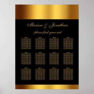 Poster Siège Mariage de luxe Black Gold Script