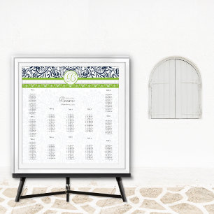 Poster Siège Mariage Marine et Vert - Ne pas utiliser de 