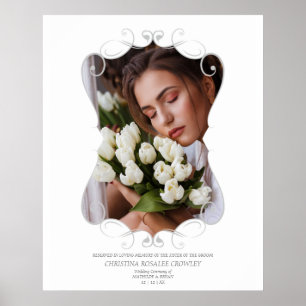 Poster Siège Mariage Ornemental Réservé Hommage Aimé Un