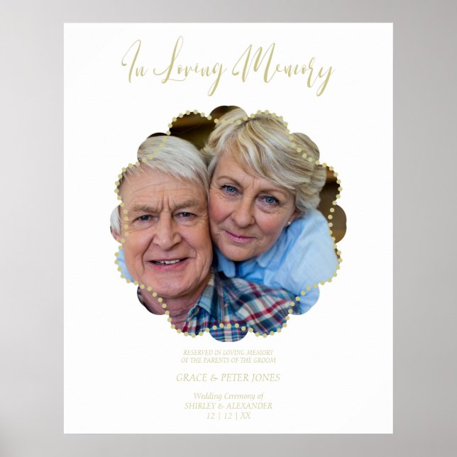 Poster Siège Mariage Ornemental Réservé Tribute Couple (Devant)