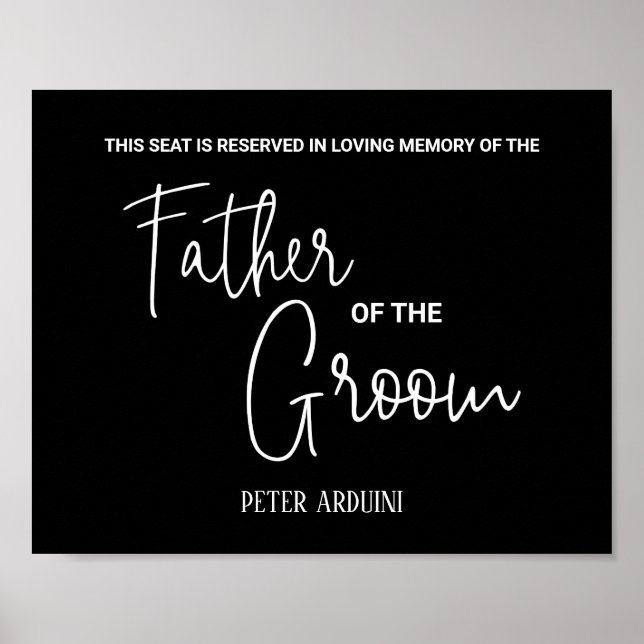 Poster Siège mémorial du père du marié pour mariage (Devant)