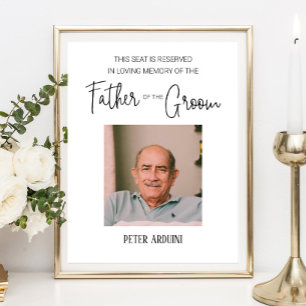Poster Siège réservé au père du marié Mémorial de mariage