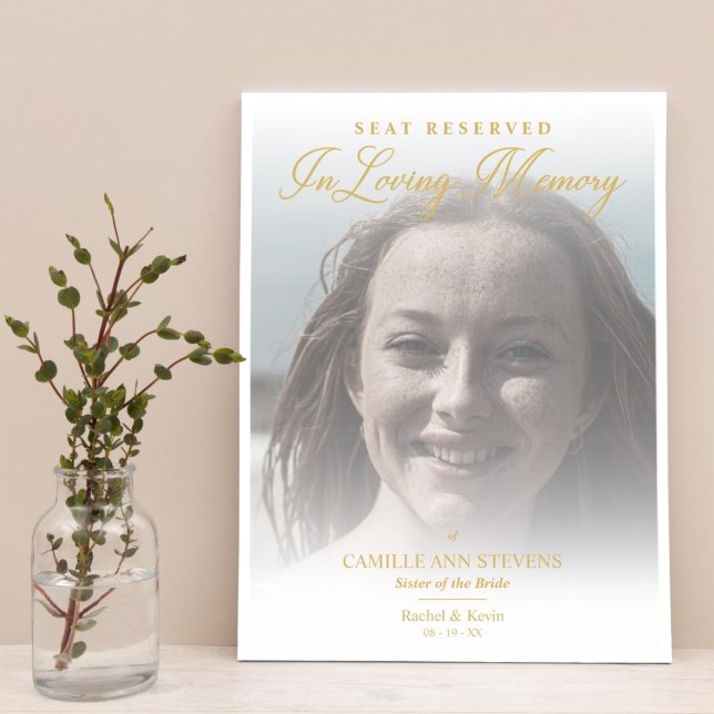 Poster Siège Réservé Mariage d'Or Souvenir Affectueux Déf (Créateur téléchargé)