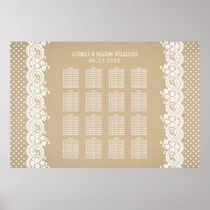 Poster Siège Rustic Kraft et Mariage en dentelle