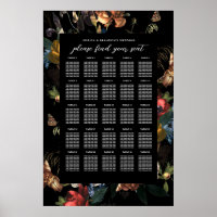 Sièges de mariage floraux romantiques sombres et l