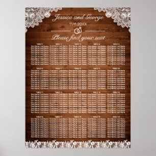 Poster Sièges en bois rustique et dentelle blanche Graphi