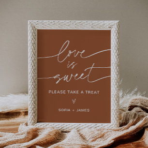 Poster SIENNA Love is Sweet Sign - Terracotta