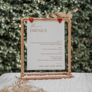 Poster SIENNA Mariage Bar Bar Boire Menu Signer
