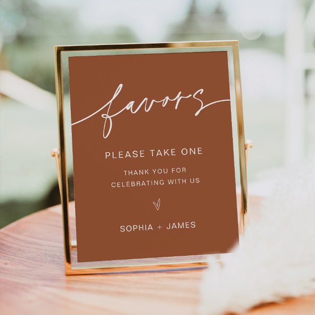 Poster SIENNA Wedding Favors Signe - Terracotta Bohemian (Créateur téléchargé)