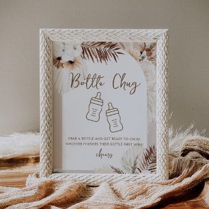 Poster SIERRA Bohemian Bottle Baby shower Jeu