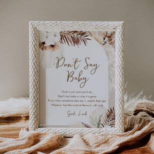 Poster SIERRA Boho ne pas dire Baby Game