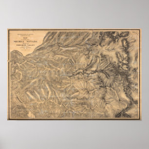 Poster Sierra Nevada à côté de la vallée de Yosemite