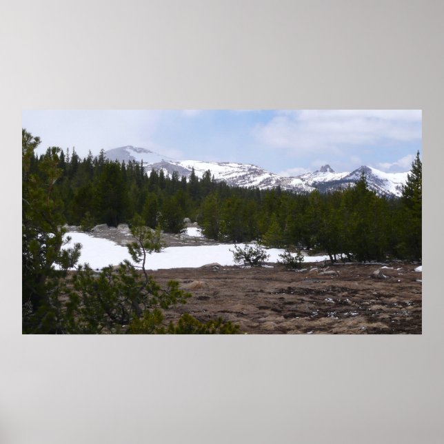 Poster Sierra Nevada Montagnes et neige à Yosemite (Devant)