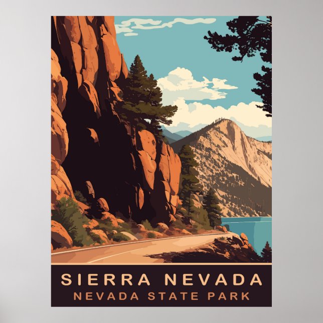 Poster Sierra Nevada, Montagnes, Voyage (Devant)